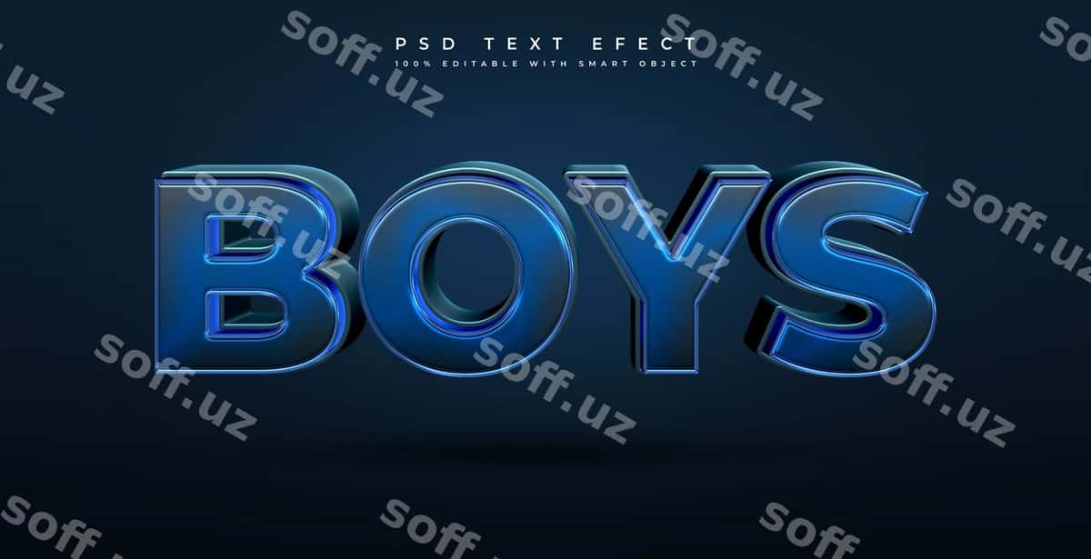 Ollalar 3D matn effekti | Boys 3d text effect 1