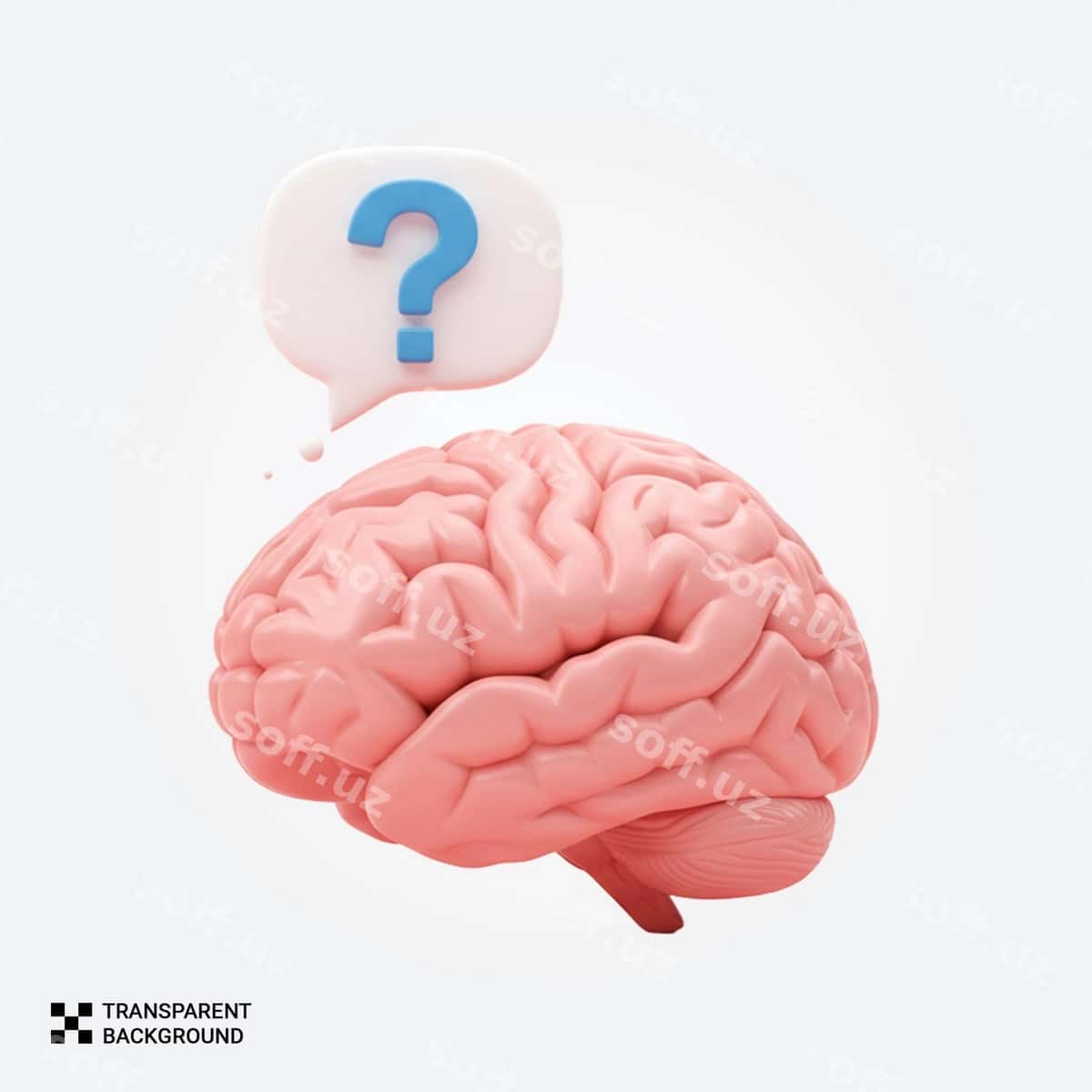 So'roq belgisi bo'lgan miya | Brain with question mark 1
