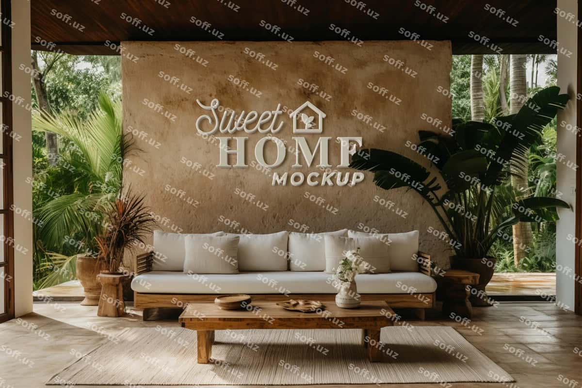 Braziliya folklorining interyer dizayni maketi | Brazilian folklore interior design mockup 1