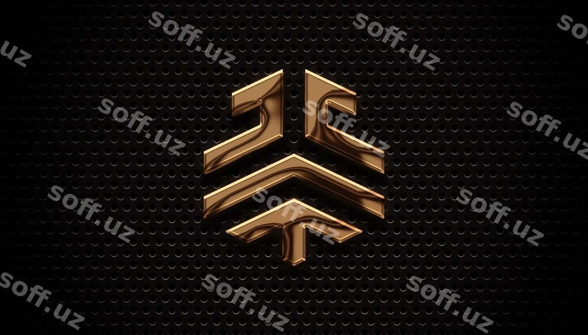 Bronza plita 3d logotip mockup | Bronze plate 3d logo mockup 1