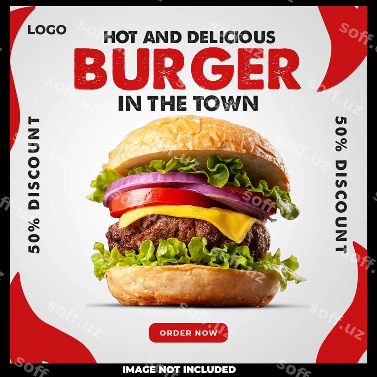 Burger ijtimoiy tarmoqlar post dizayni | Burger social media post design 1