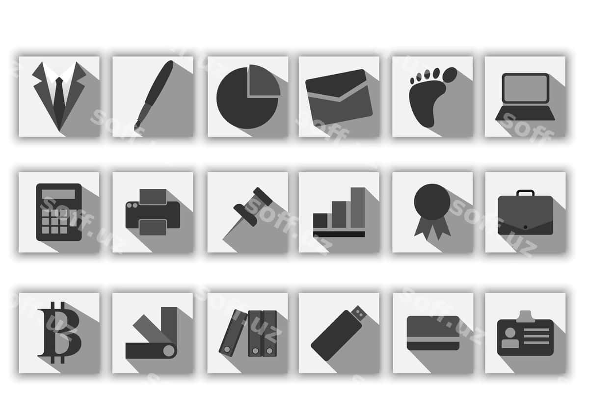 Biznes plat ikon qora oq | Business flat icon black white 1
