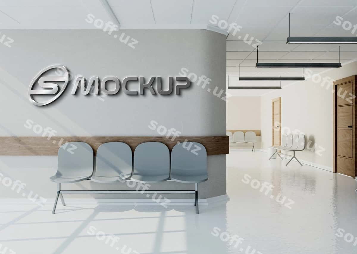 Biznes belgisi yo'lakchasining maketi | Business sign hallway mockup 1