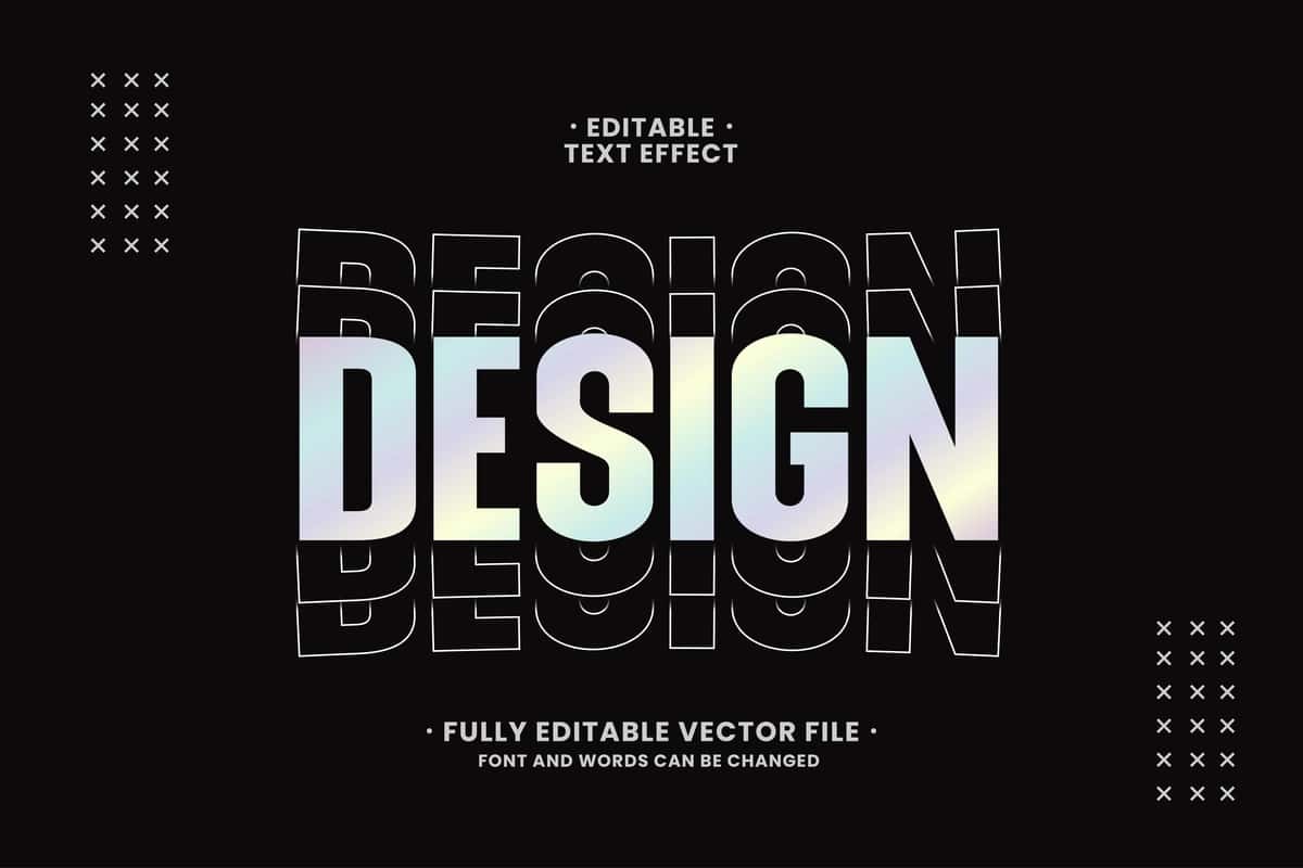 Golografik tahrirlanadigan matn effektini loyihalash | Design holographic editable text effect 1