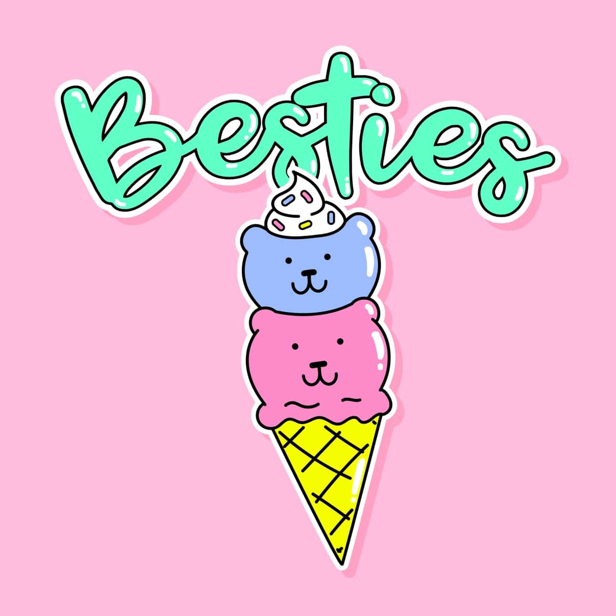 Besties vafli konusning ayiqlari bilan | Besties waffle cone with bears 1