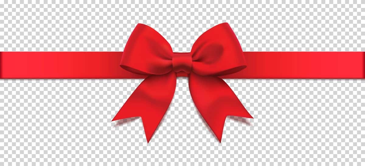 Haqiqiy vektor piktogramma tasvirlangan qizil ipak tasma, kamon bilan ajratilgan | Realistic vector icon illustration red silky ribbon with bow isolated 1
