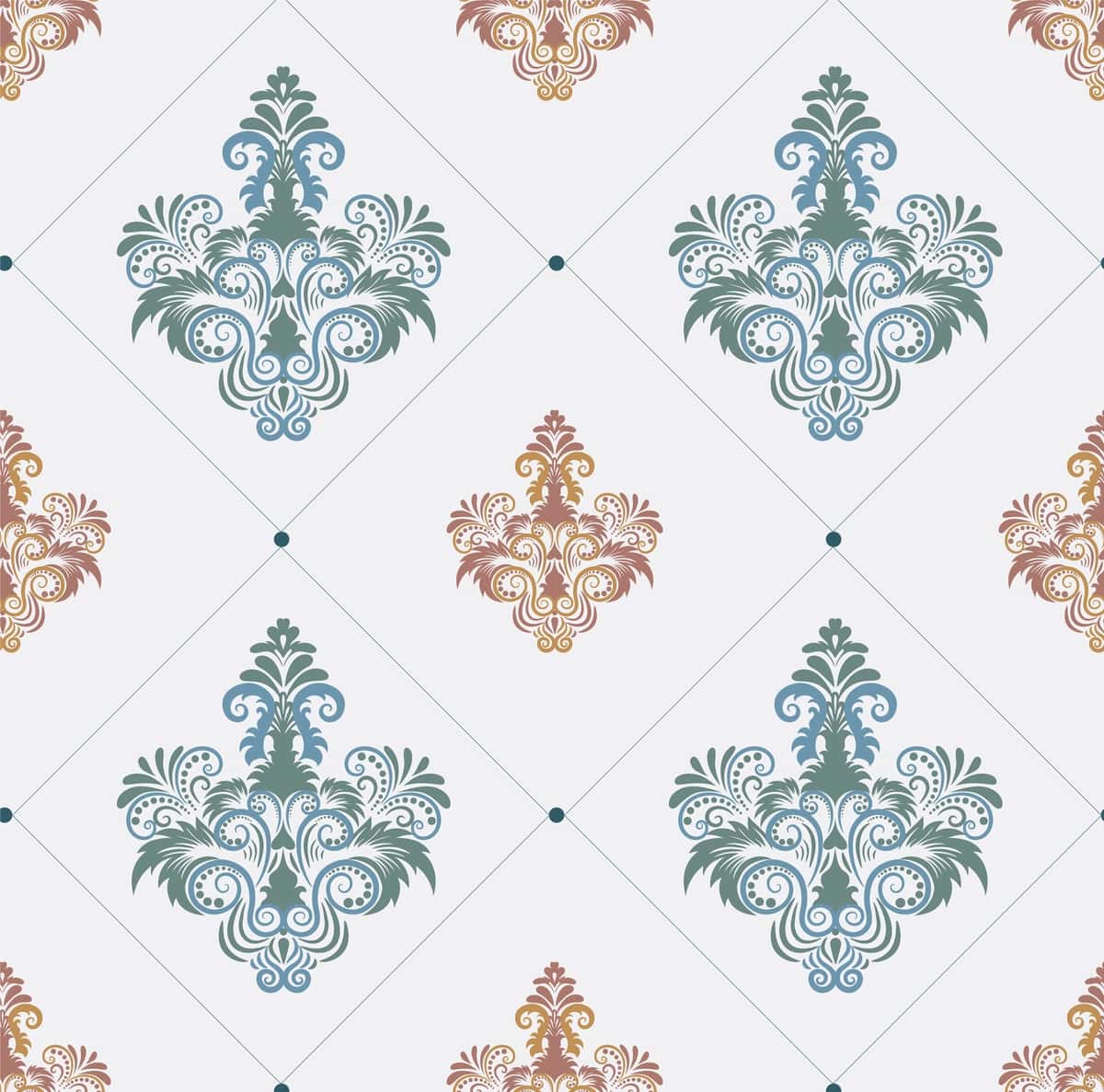 Gulli bezakli choksiz naqsh ko'k fon vektor san'ati | Seamless pattern with floral ornament blue background vector art 1