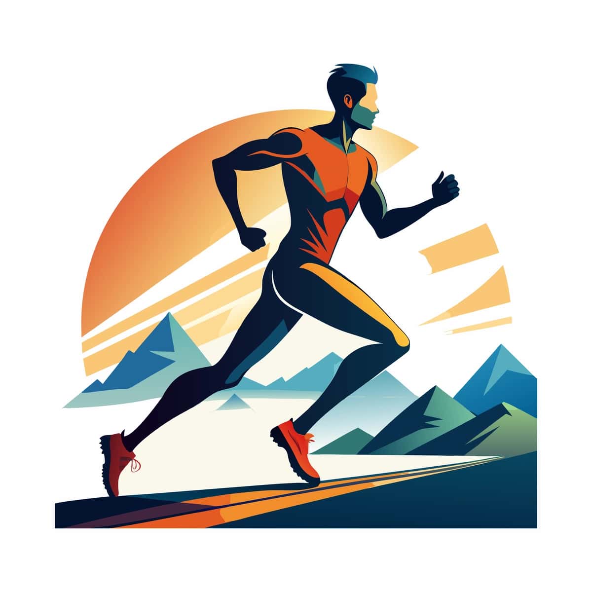 Oldindan quyosh nuri ostida yugurayotgan odam | Man running front sun him 1