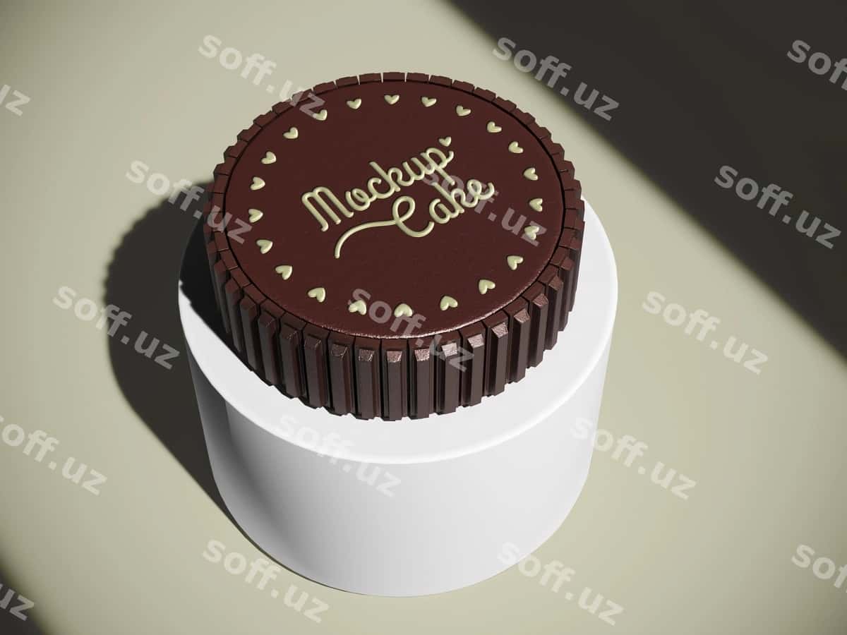 Tort qoplamasining dizayn namunasi | Cake frosting mockup design 1