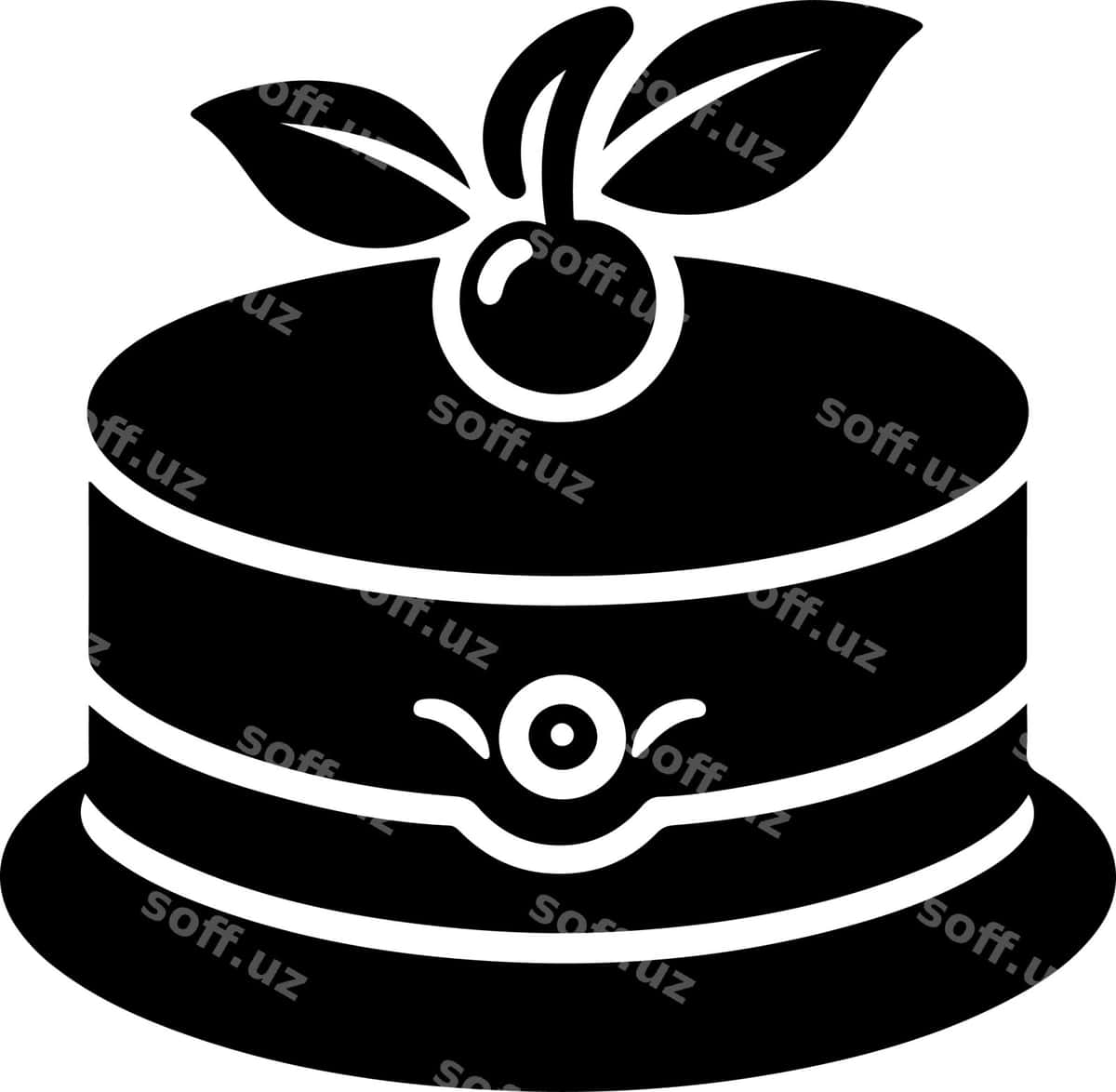 Tort silueti vektor chizigi | Cake silhouette vector art 1