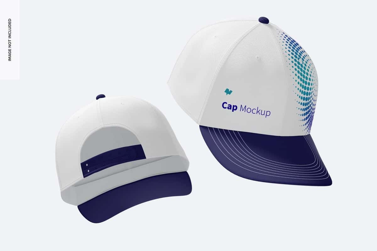 Suzuvchi qalpoq maketi | Caps mockup floating 1
