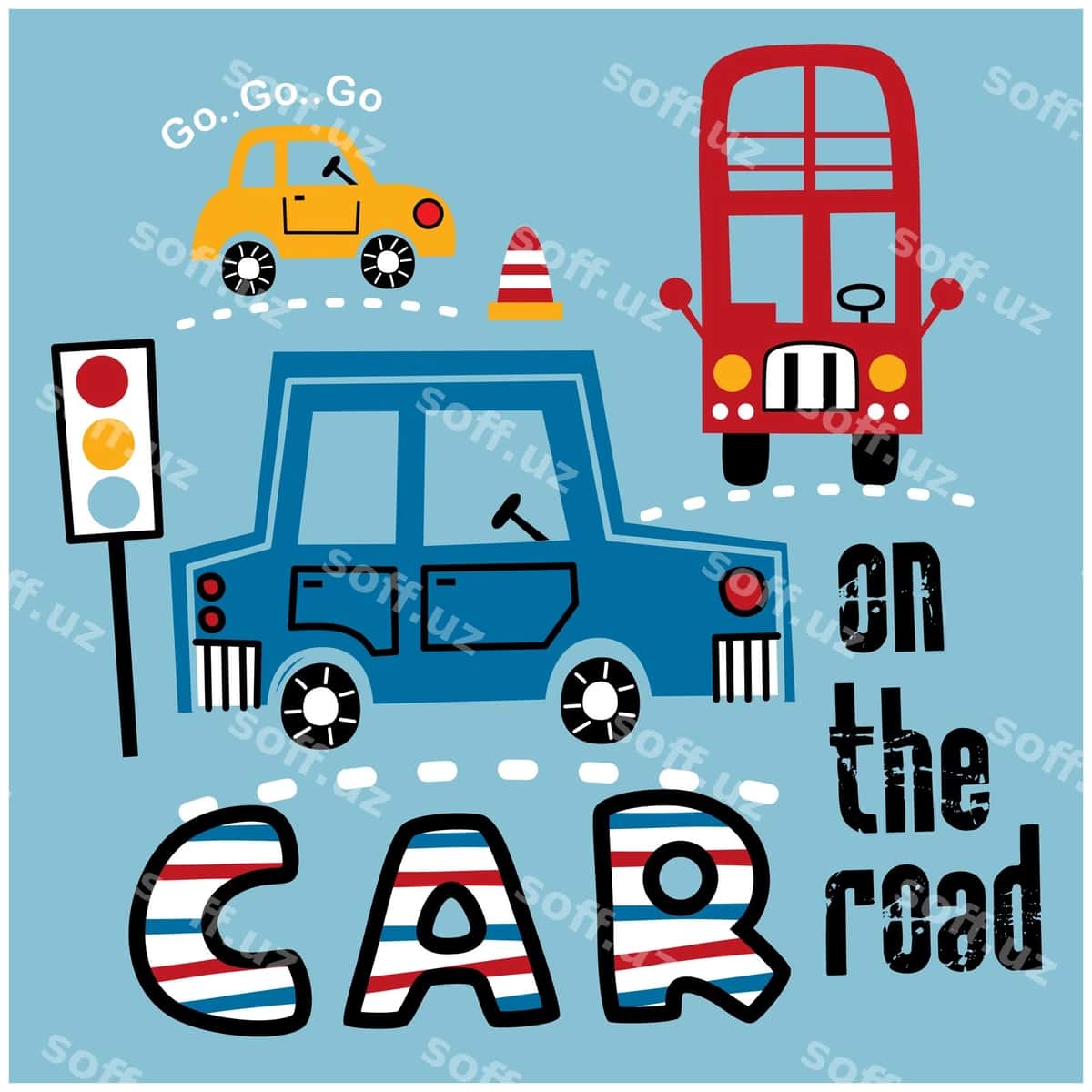 Mashina avtobus yo'l kulgili karikatura | Car bus road funny cartoon 1