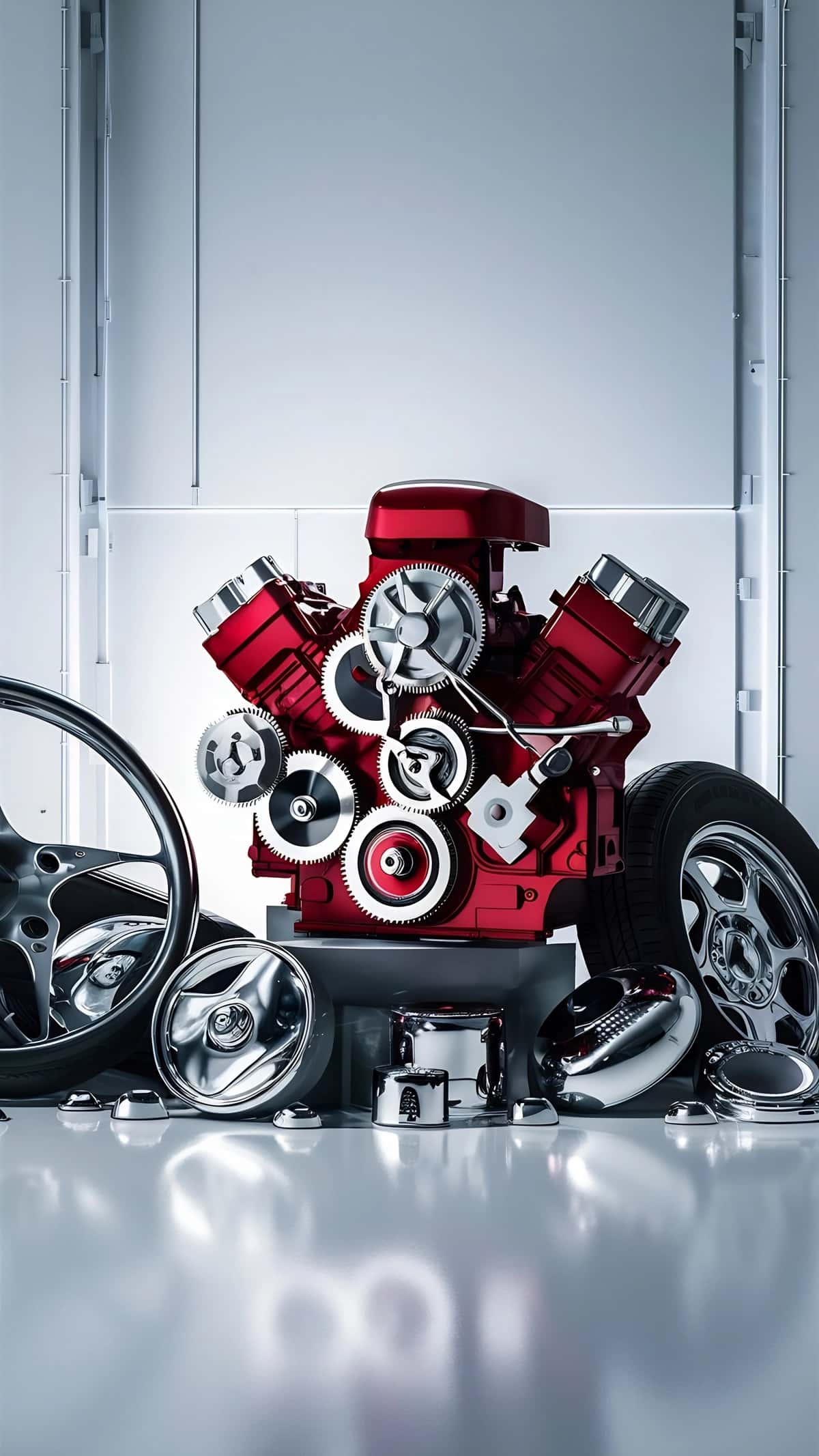 Avtomobil ehtiyot qismlari oq fonda | Car parts white background 1
