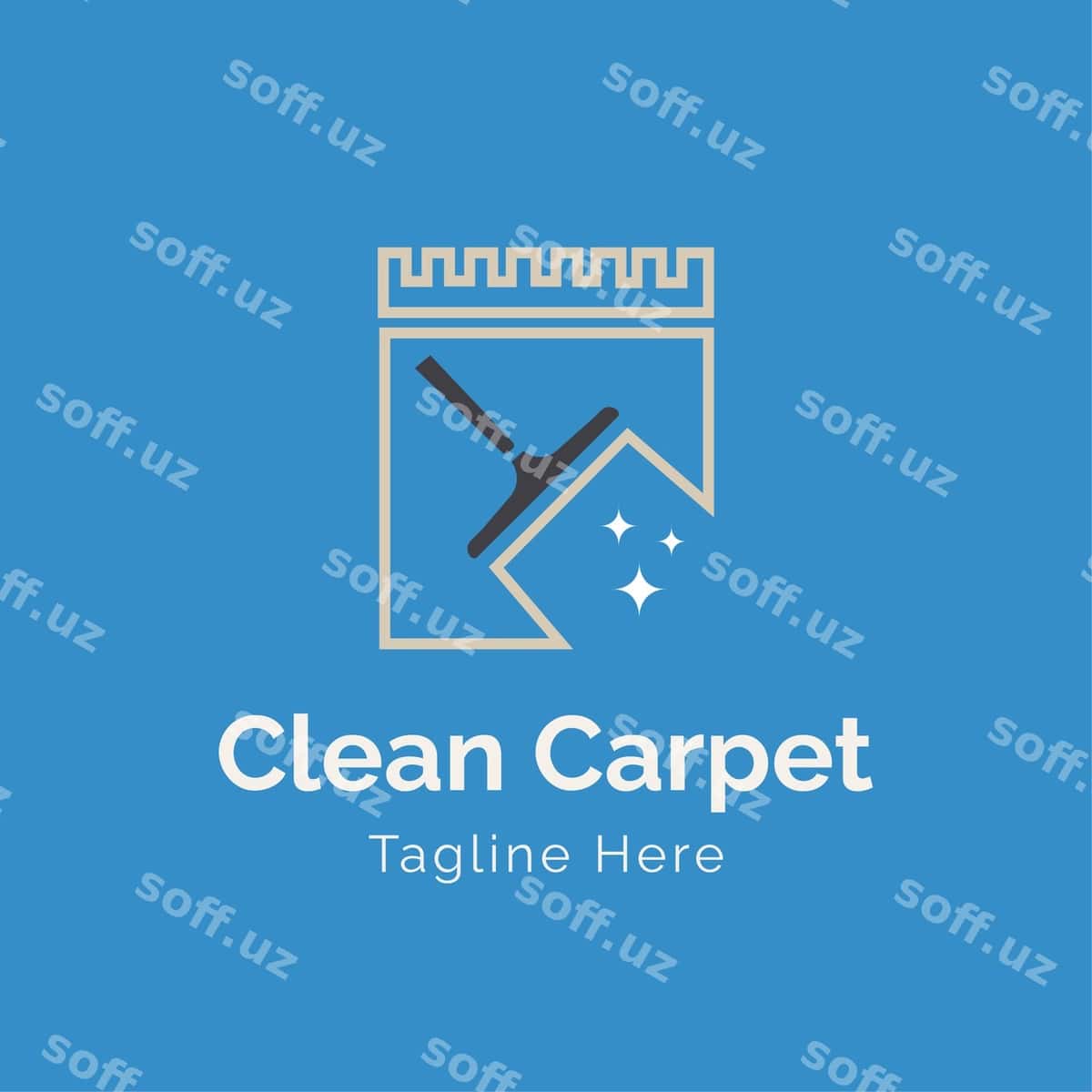 Gilamlarni tekis tozalash vektor logotipi | Carpet cleaning flat vector logo 1