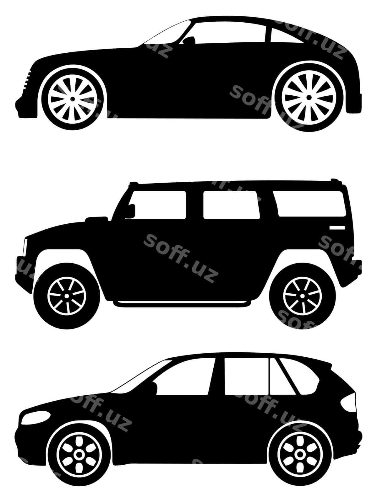 Mashinalar vektor to'plami 2 | Cars vector set 2 1