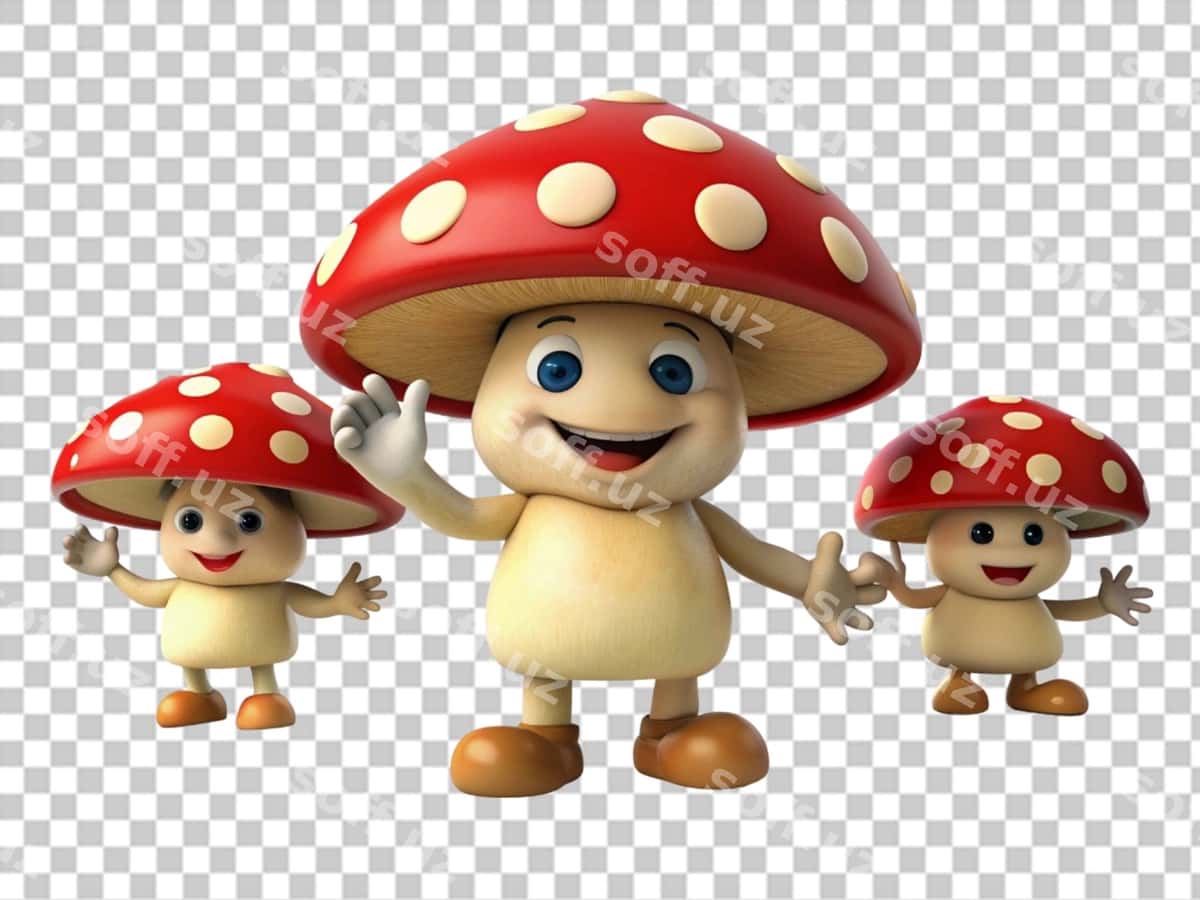 Multfil'm qo'ziq shaxs | Cartoon mushroom character 1