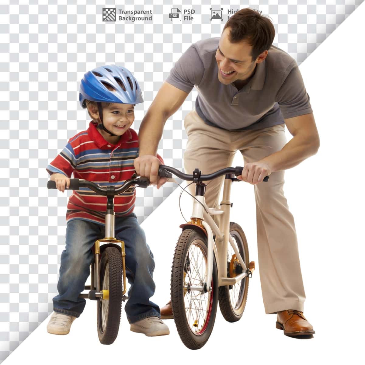 Ota o‘g‘liga velosiped haydashga yordam bermoqda | Father helping son ride bicycle teaching supporting 1