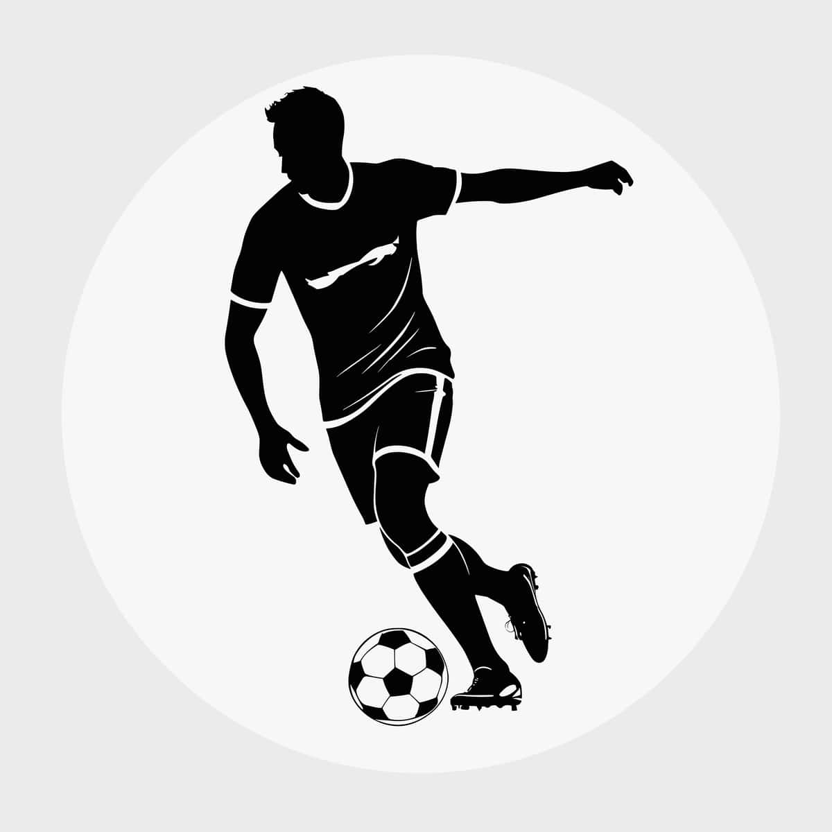 Futbolchi silueti futbolchi vektor illyustratsiyasi | Football player silhouette soccer player vector illustration 1
