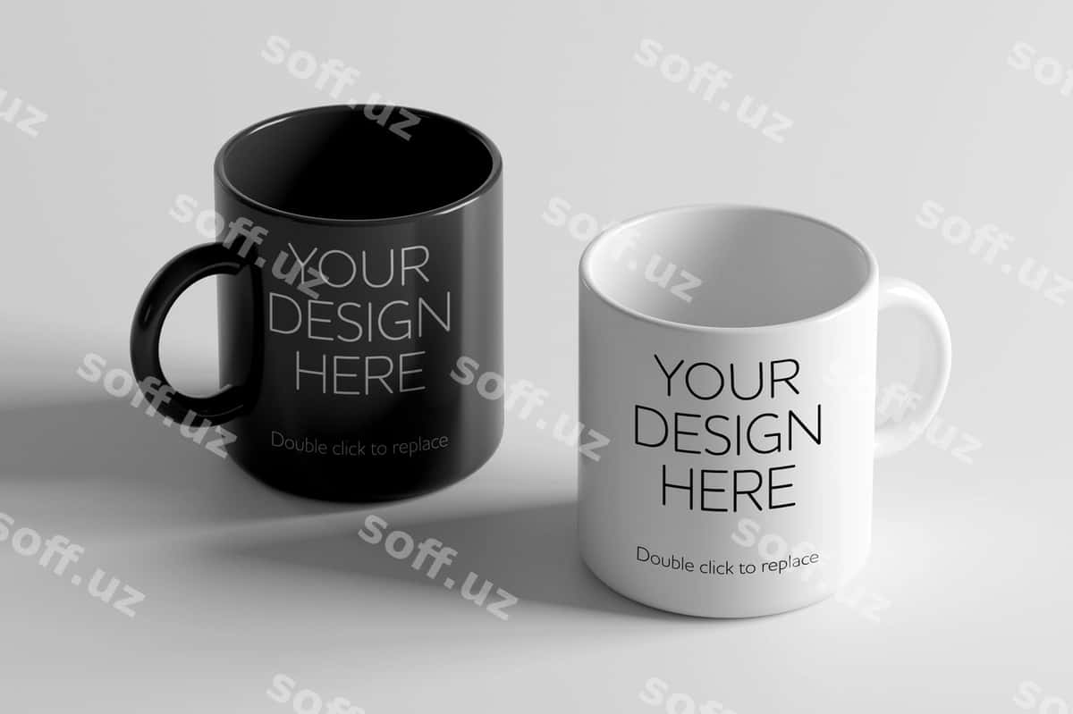 Keramika choy qoshiq namuna 3D render | Ceramic mug mockup 3d rendering 1