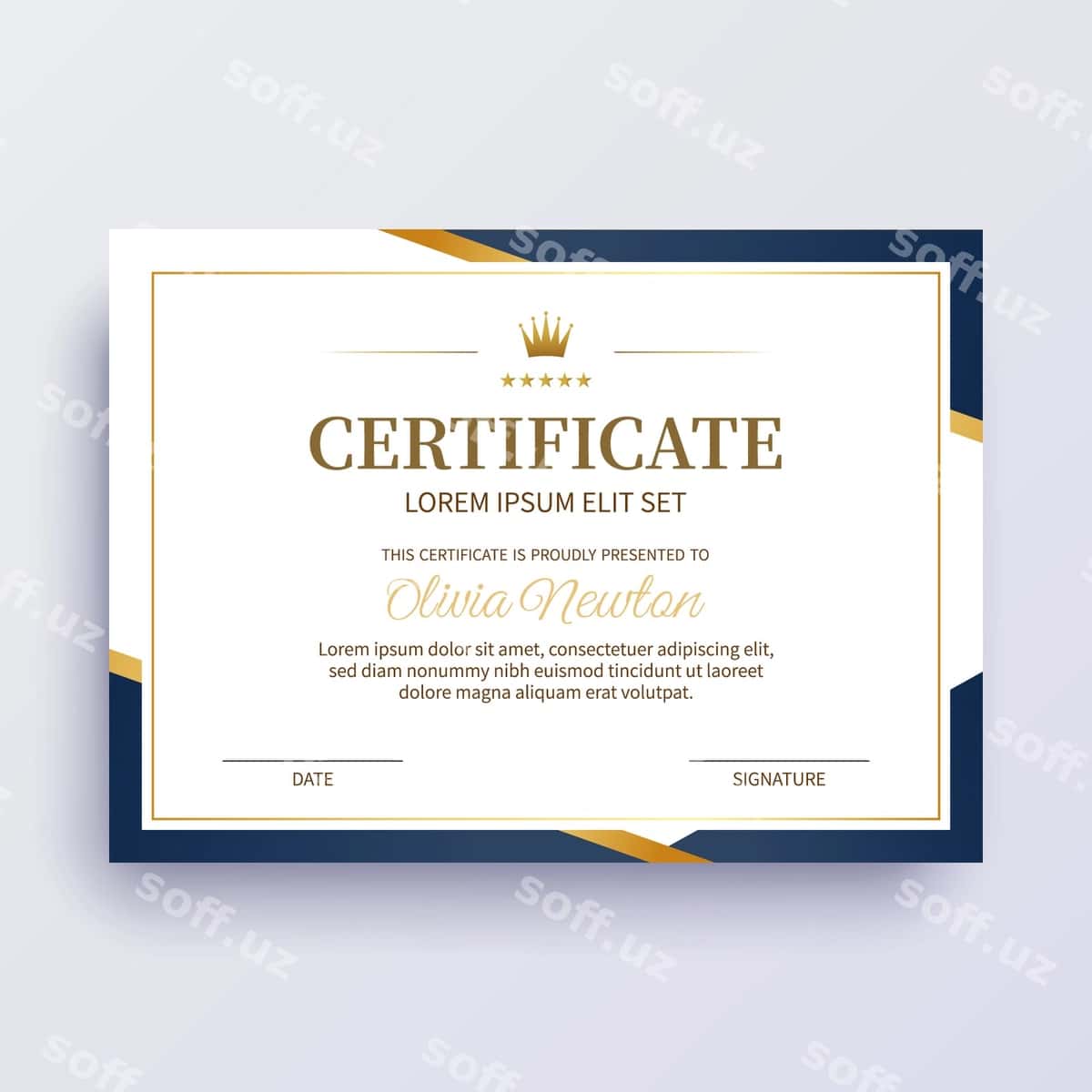 Guvohnoma muvaffaqiyat shabloni | Certificate achievement template 1