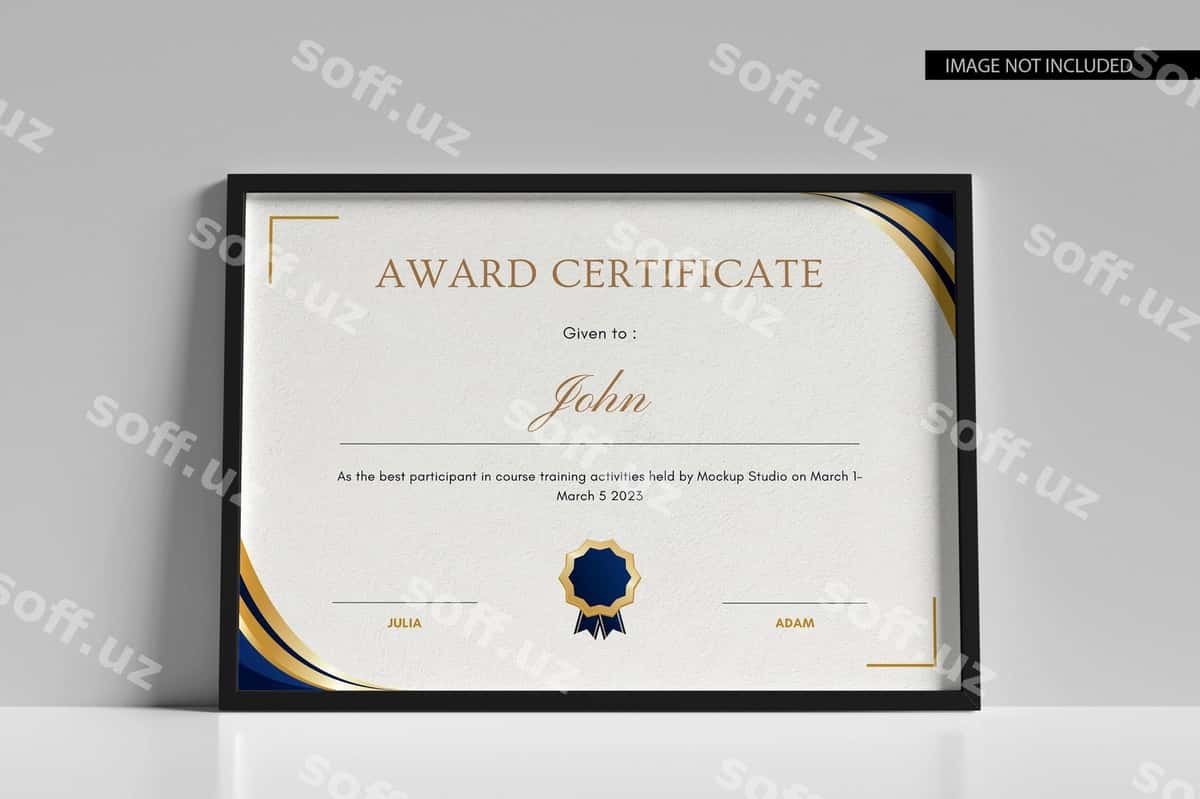 Ramka maketi bilan sertifikat tushunchasi | Certificate concept with frame mockup 1