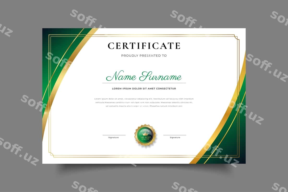Sertifikat namunasi dizayni | Certificate template design 1