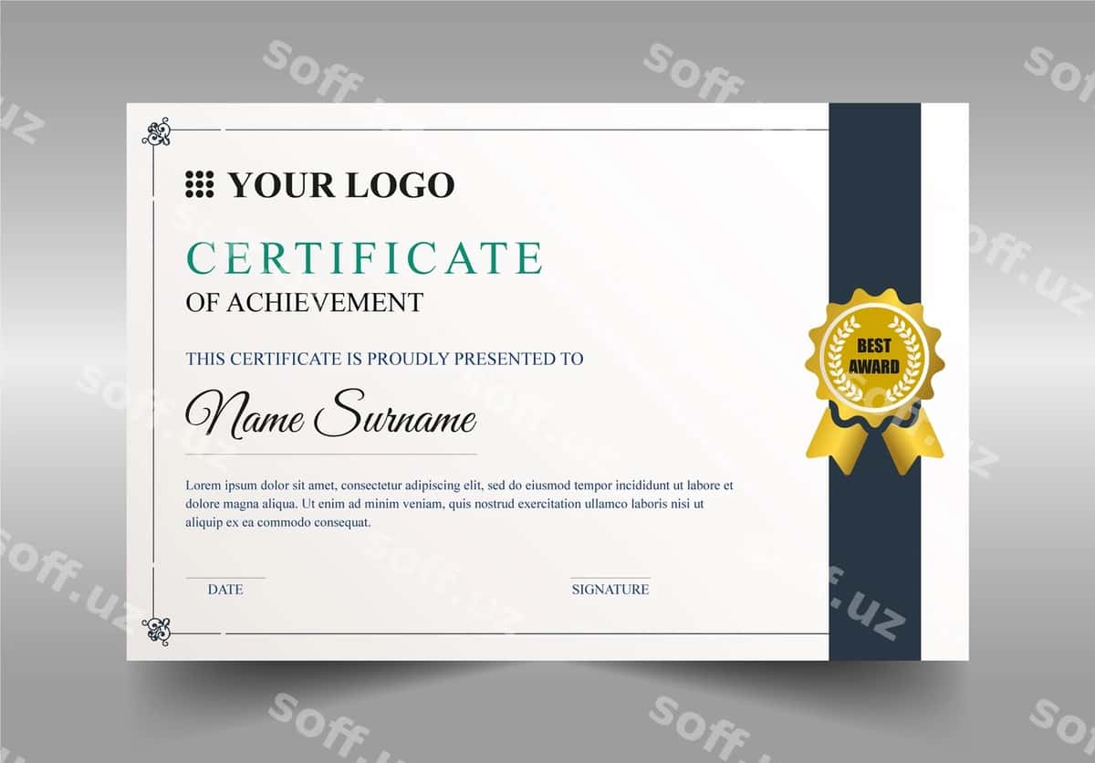 Sertifikat shablon psd | Certificate template psd 1