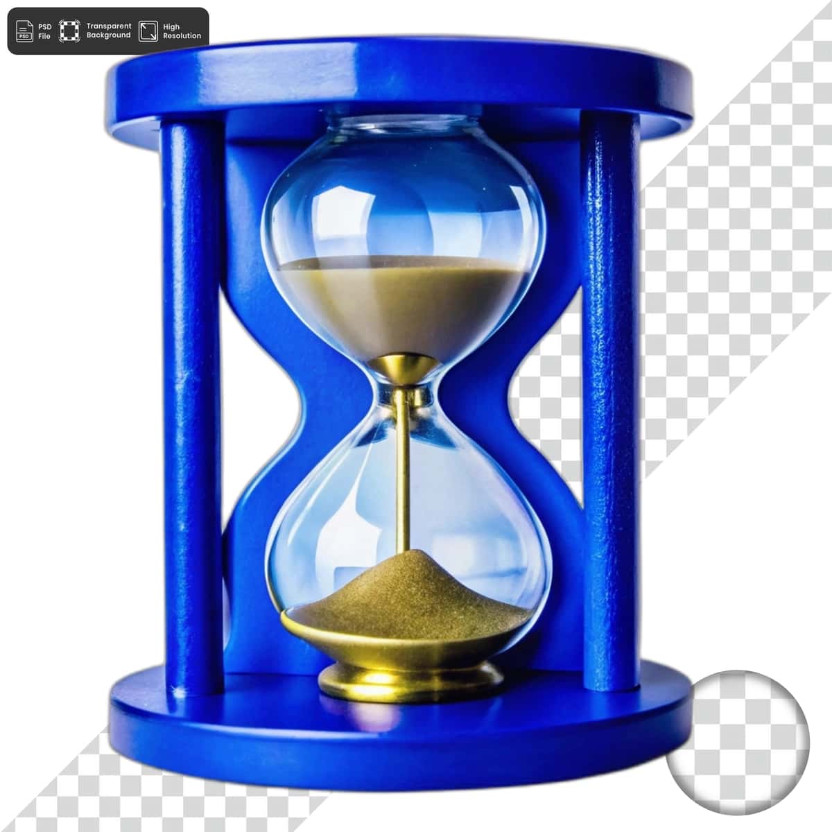 Qum tushayotgan moviy qum soati | Blue hourglass with sand falling 1