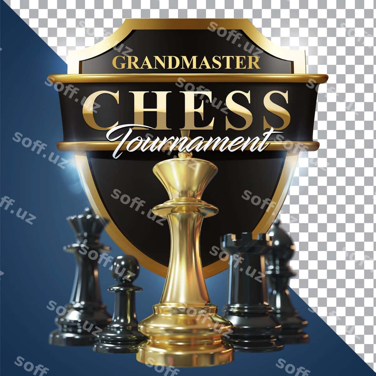 Shaxmat 3D render ajraltirilgan rasm | Chess 3d rendering isolated image 1