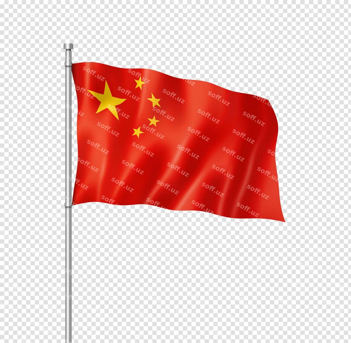 Xitoy bayrog'i oq rangda | Chinese flag isolated white 1