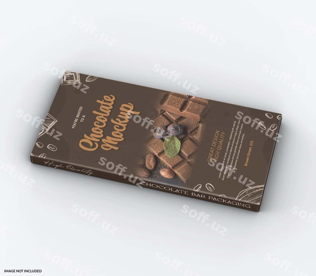 Shokolad barining qadoqlash maketi | Chocolate bar packaging mockup 1