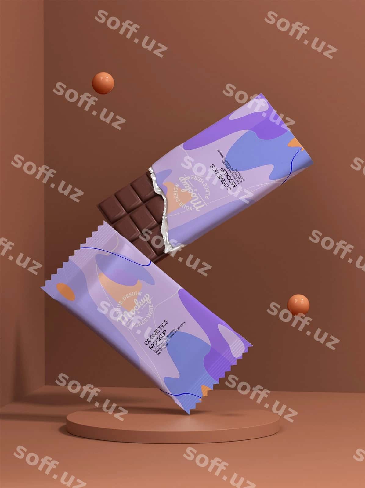 Shokoladli qadoqlash maketi dizayni | Chocolate packaging mockup design 1