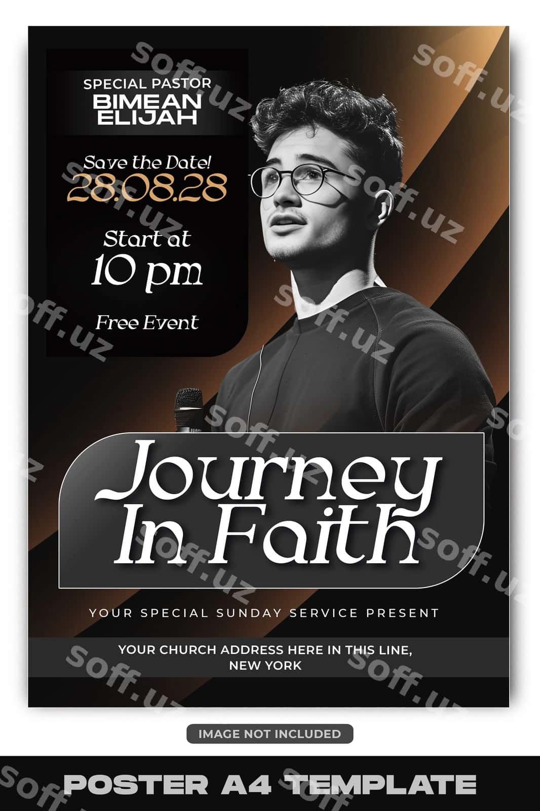 Church xizmati dizayni shablon postersi | Church service design template poster 1