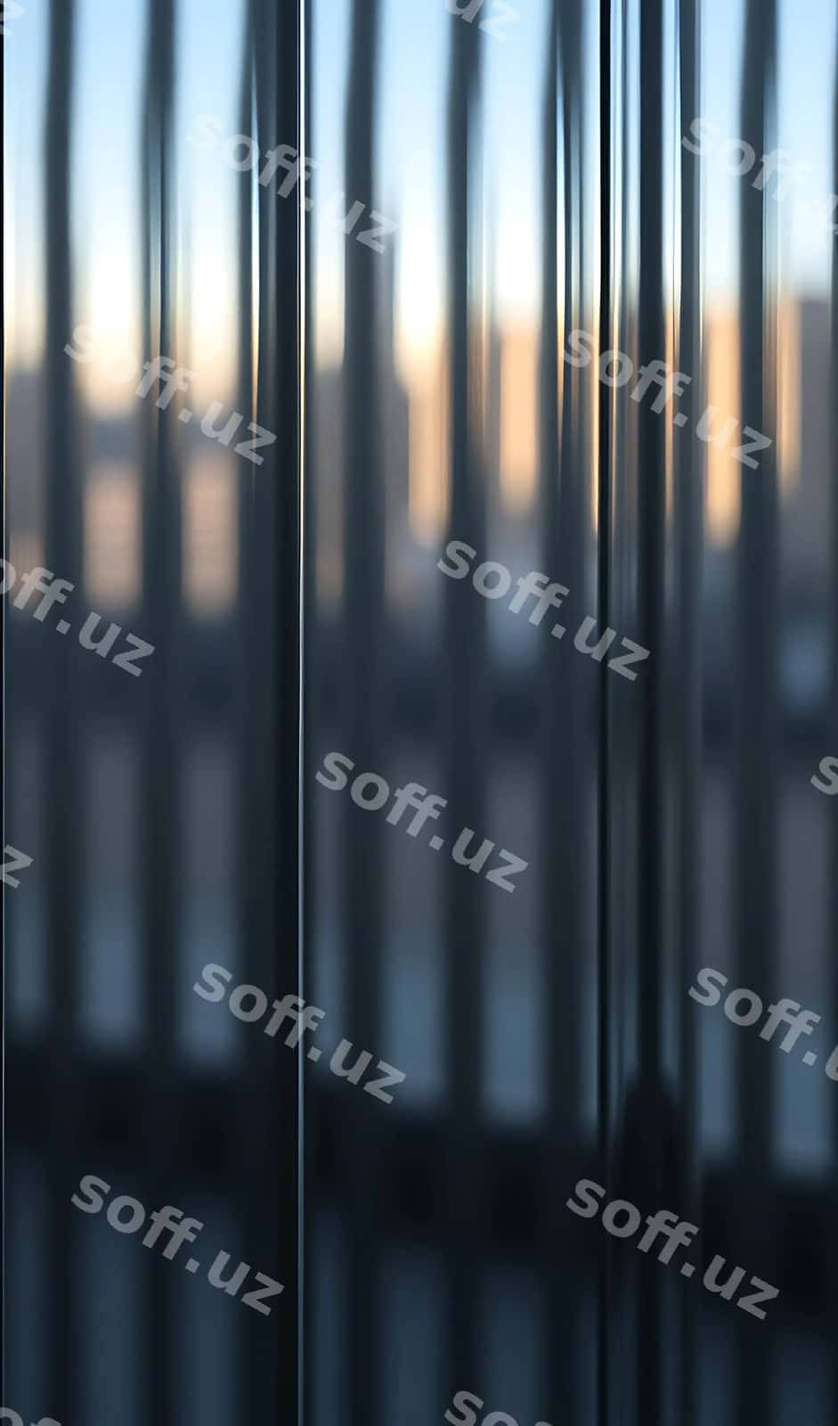 Shaffof pardalar orqali shahar manzarasi quyosh botishi | Cityscape through sheer curtains sunset 1