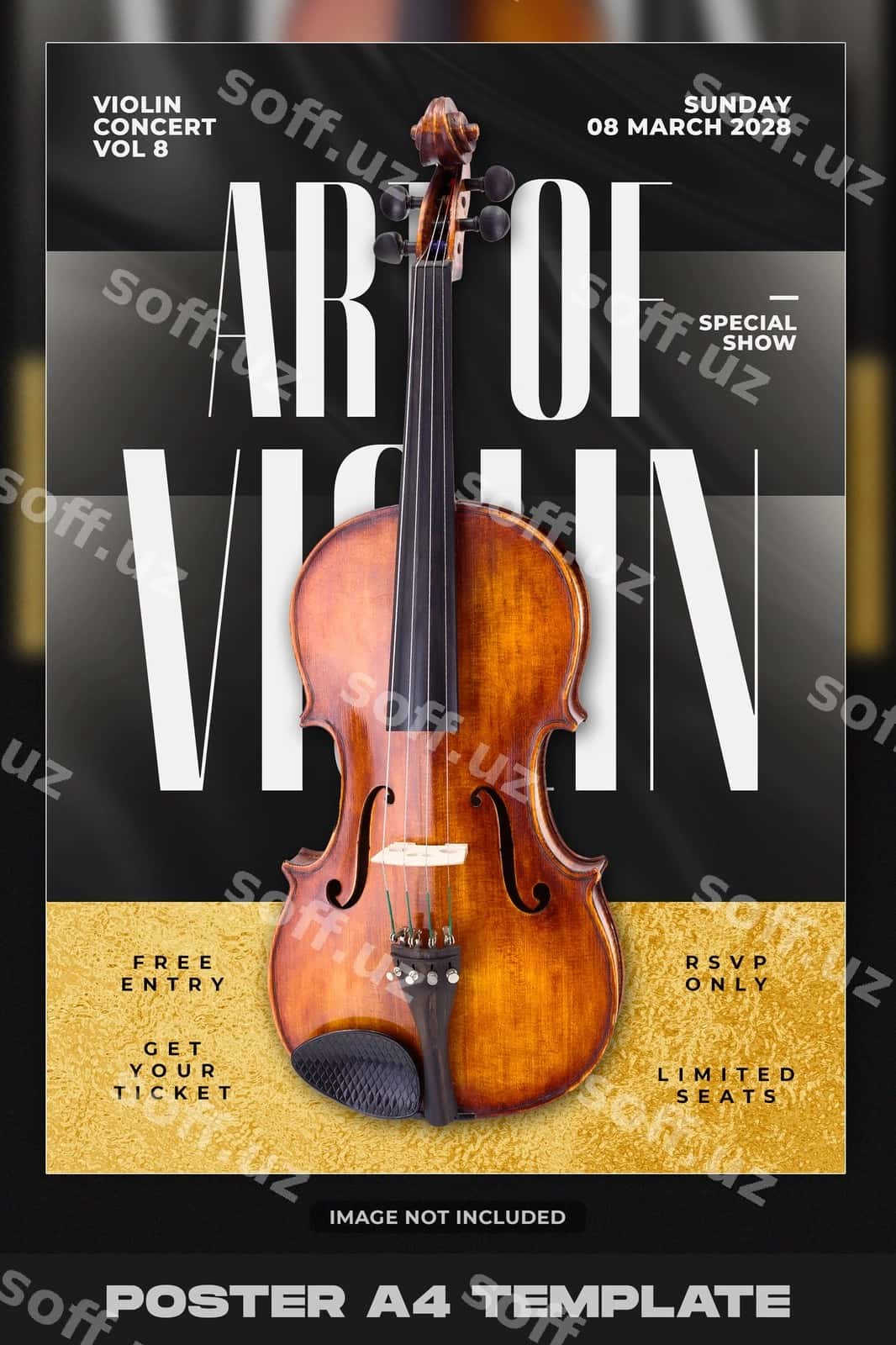 Klassik jazz muziyka poytga dizayni | Classic jazz musical poster design 1