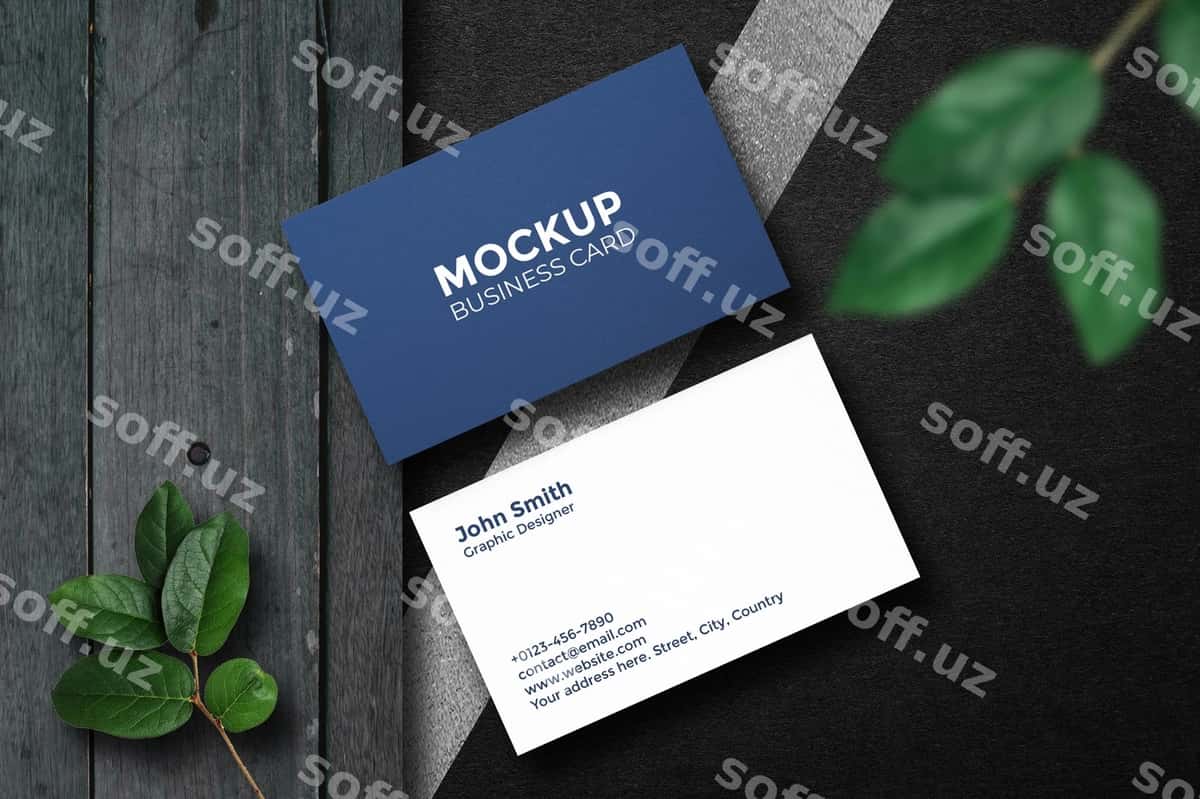Minimal biznes karta maketini tozalang | Clean minimal business card mockup 1