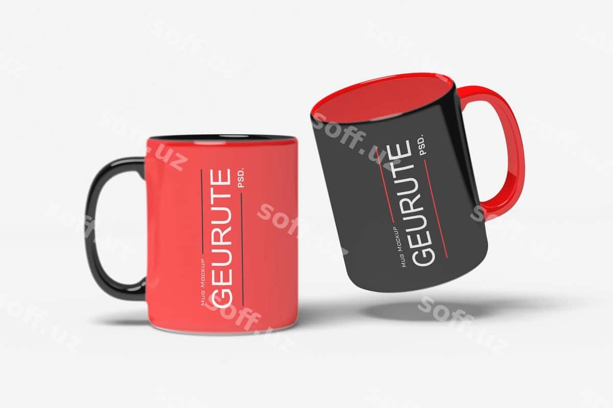 Yaqin rasm boshqatli kruzhka namuna ajraltirilgan | Close up mug with handle mockup isolated 1
