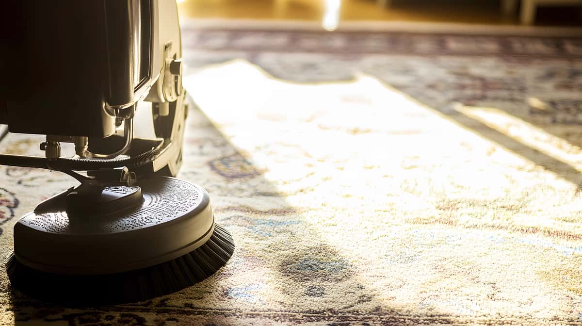 Closeup gilam tozalash mashinasi gilam | Closeup carpet cleaning machine rug 1