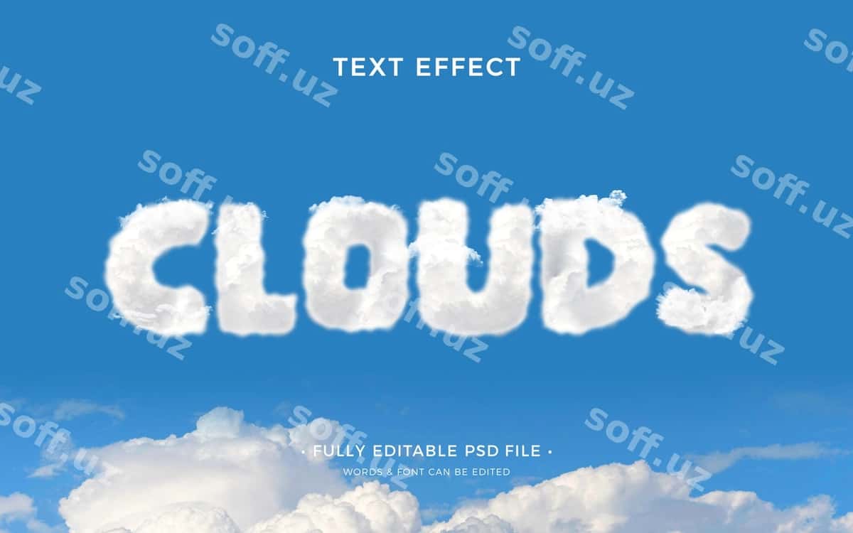 Bulutlar matn effekti | Clouds text effect 1