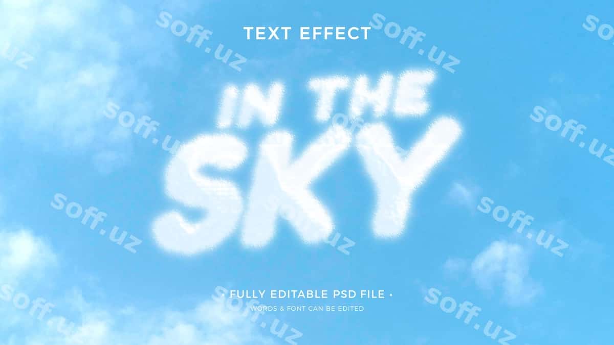 Bulutlar matn effekti | Clouds text effect 1