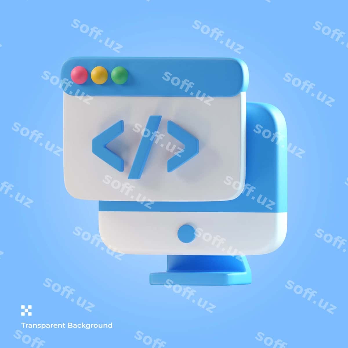 Kodlash 3D ikon illustratsiyasi | Coding 3d icon illustration 1