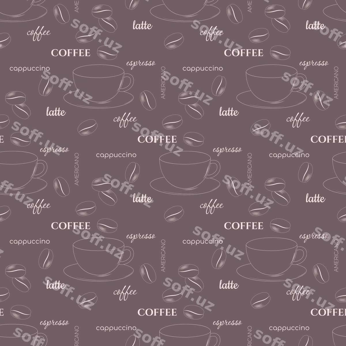 Kofe chetları bo'lmagan naqsh | Coffee seamless pattern 1