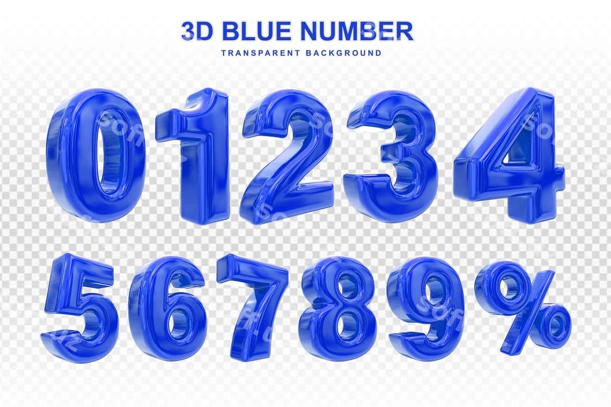 Jamlanma ko'k sonlar | Collection blue numbers 1