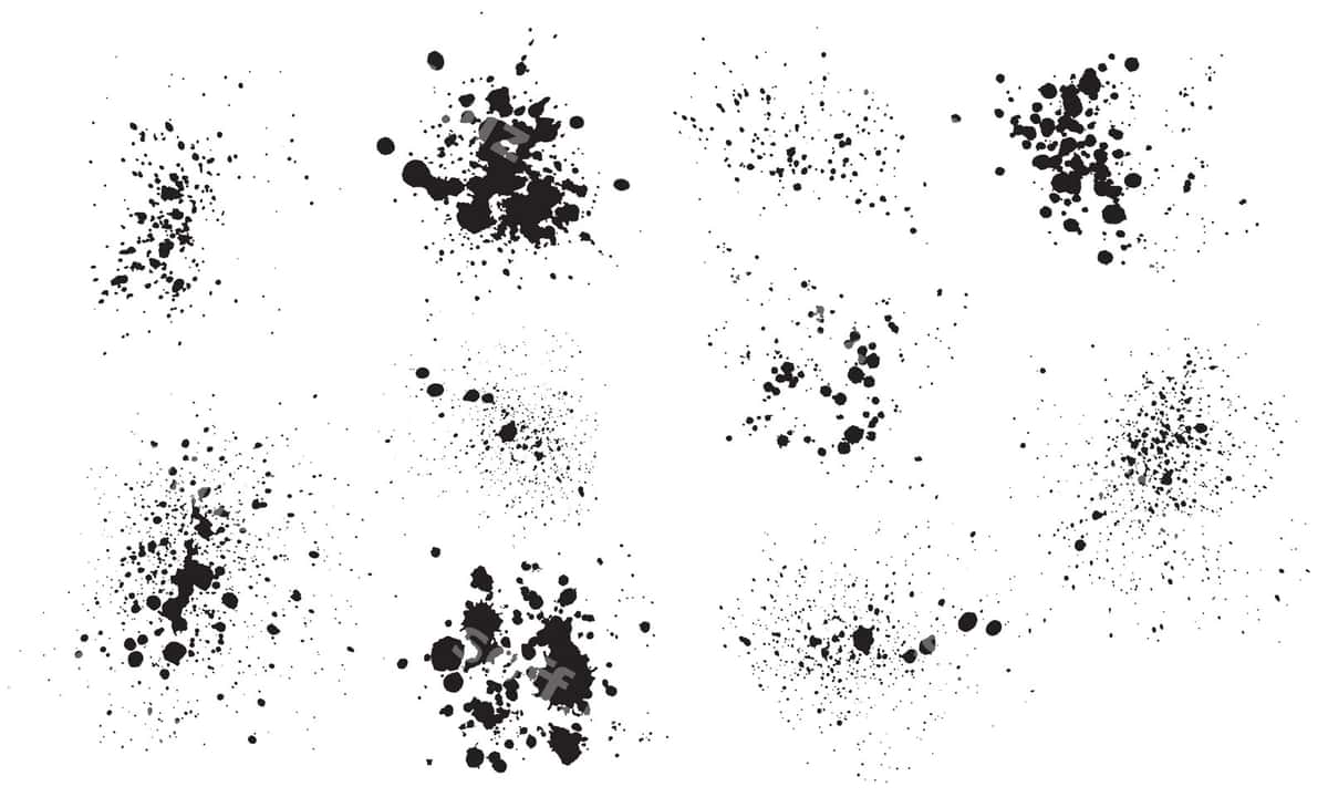 Siyoh chillar to'plami | Collection ink splatters 1