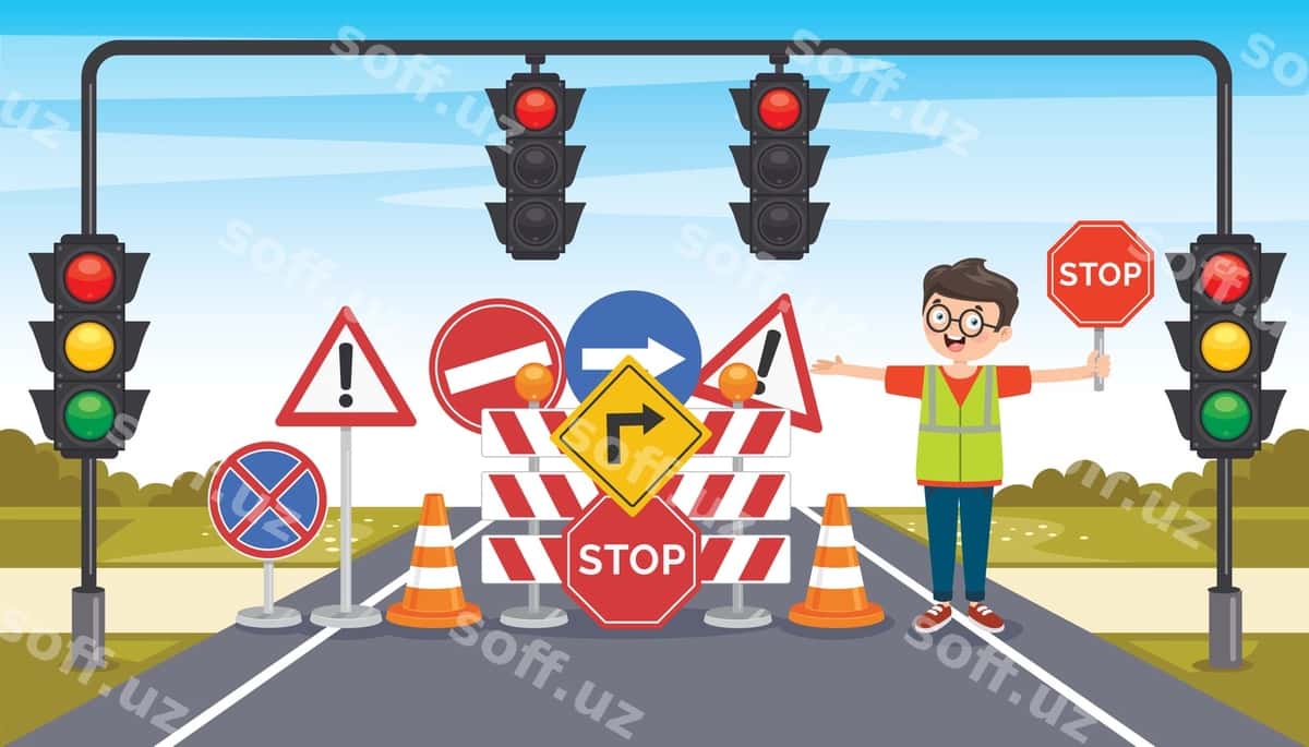 Konseptsiya dizayni yo'nalish belgilari bilan | Concept design with traffic signs 1