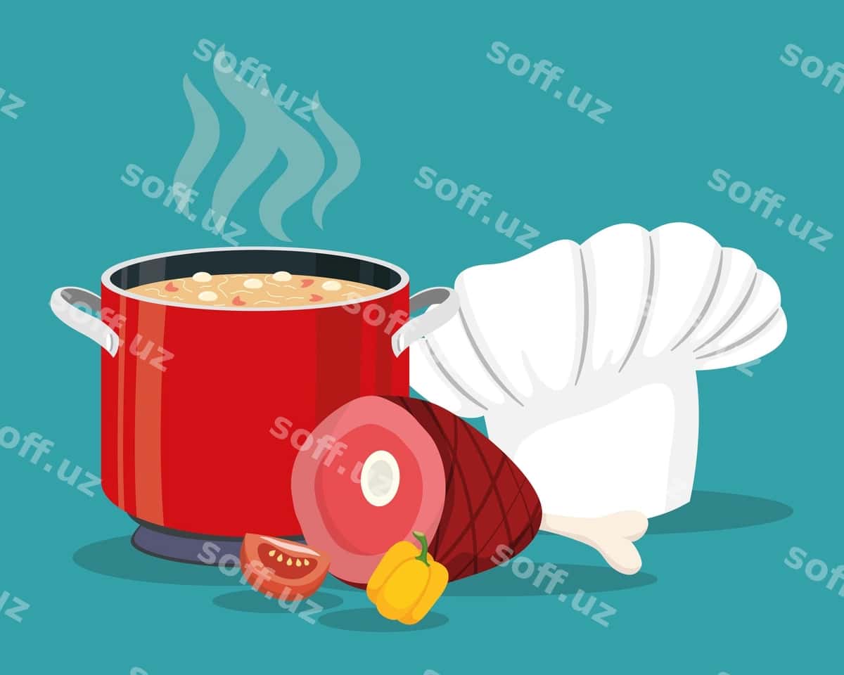 Pishirish uchun ingredientlar idish elementlari to'plami | Cooking ingredients pot elements set 1