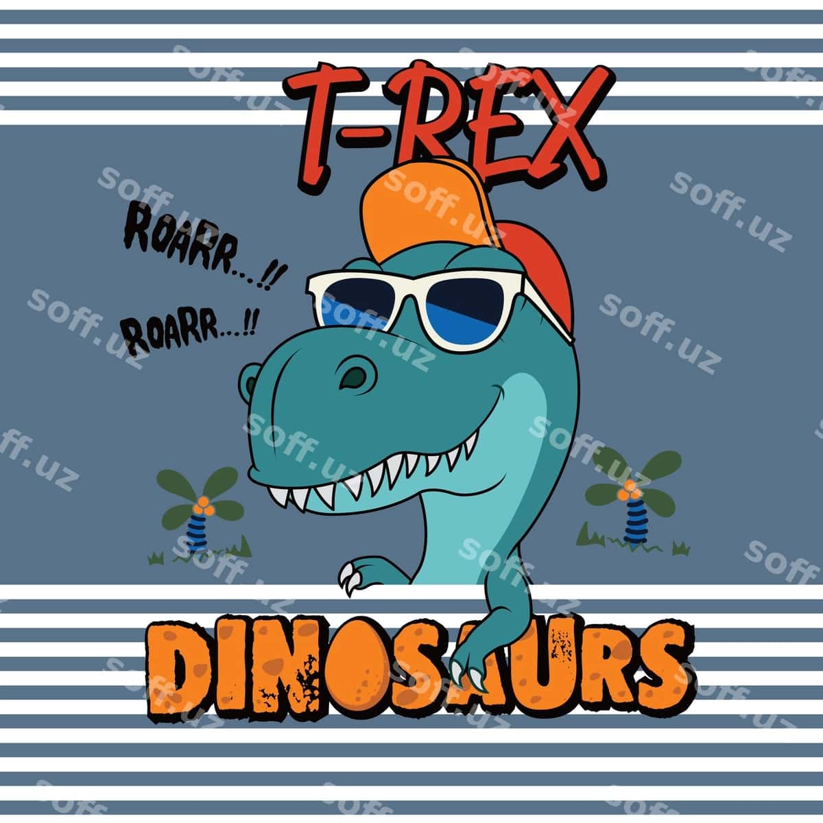 So'nggi chiroyli dino illustratsiya vektori | Cool cute dino illustration vector 1