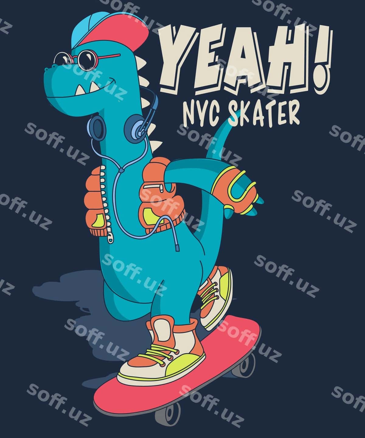 So'nggi dinosaur skaytbelash | Cool dinosaur skateboarding 1