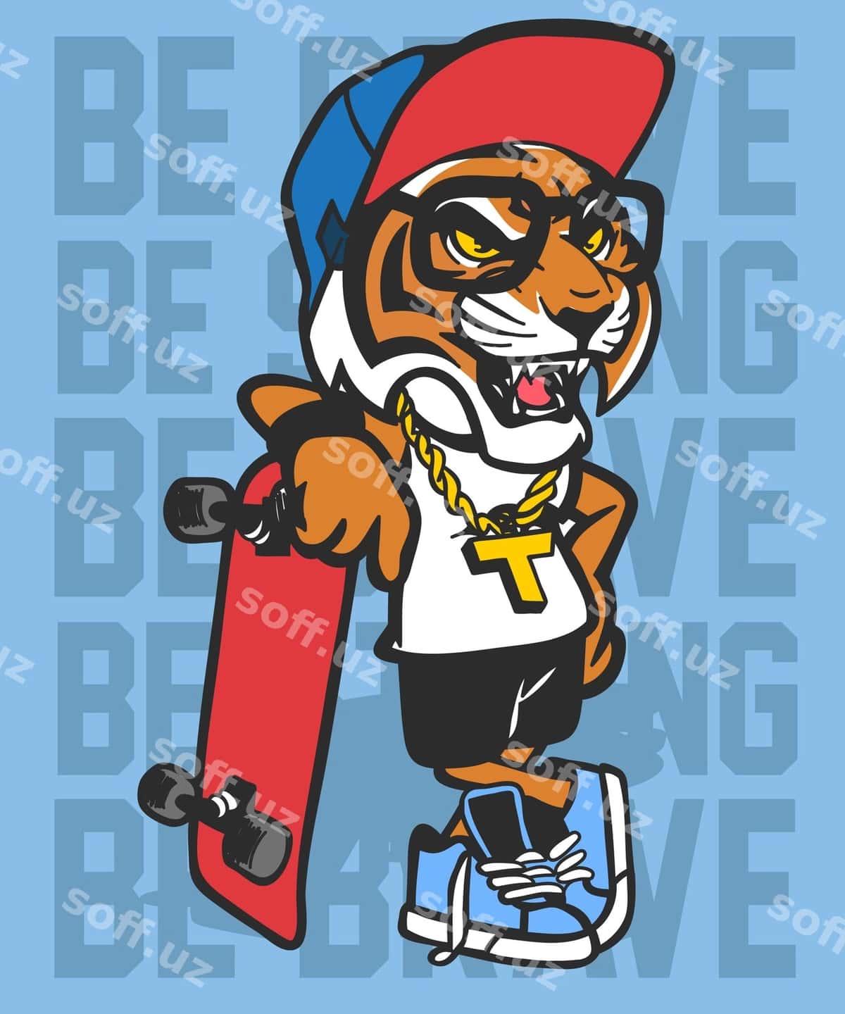 Ajoyib buzma skateboard qilayotgan | Cool tiger skateboarding 1