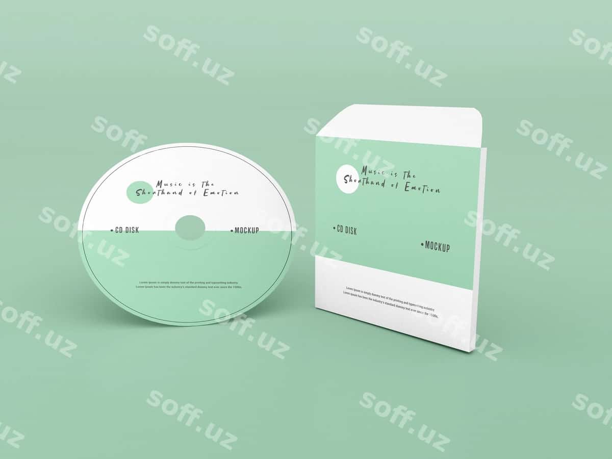 Qop kompakt disk namunasi | Cover compact disc mockup 1